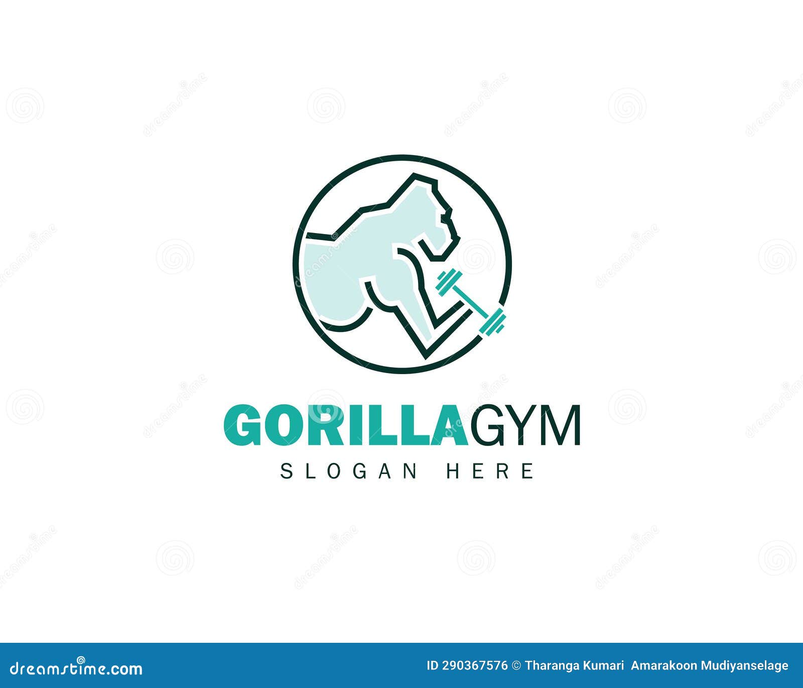 Creative Gorilla Gym Logo Icon Stock Vector Illustration of vector