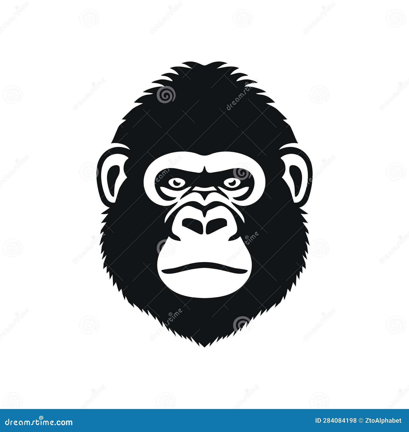 Gorilla Logo of Primate Face Clip Art Stock Vector - Illustration of ...