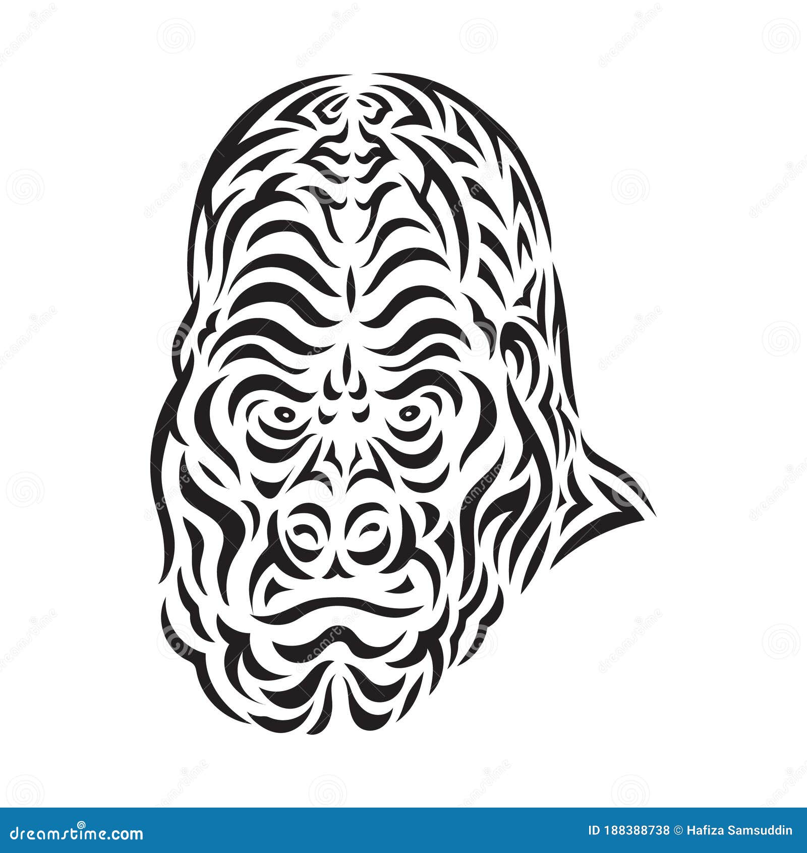 Gorilla Tattoo Design. Vector Illustration Decorative Design Stock Vector - Illustration of tattoo, design: 188388738