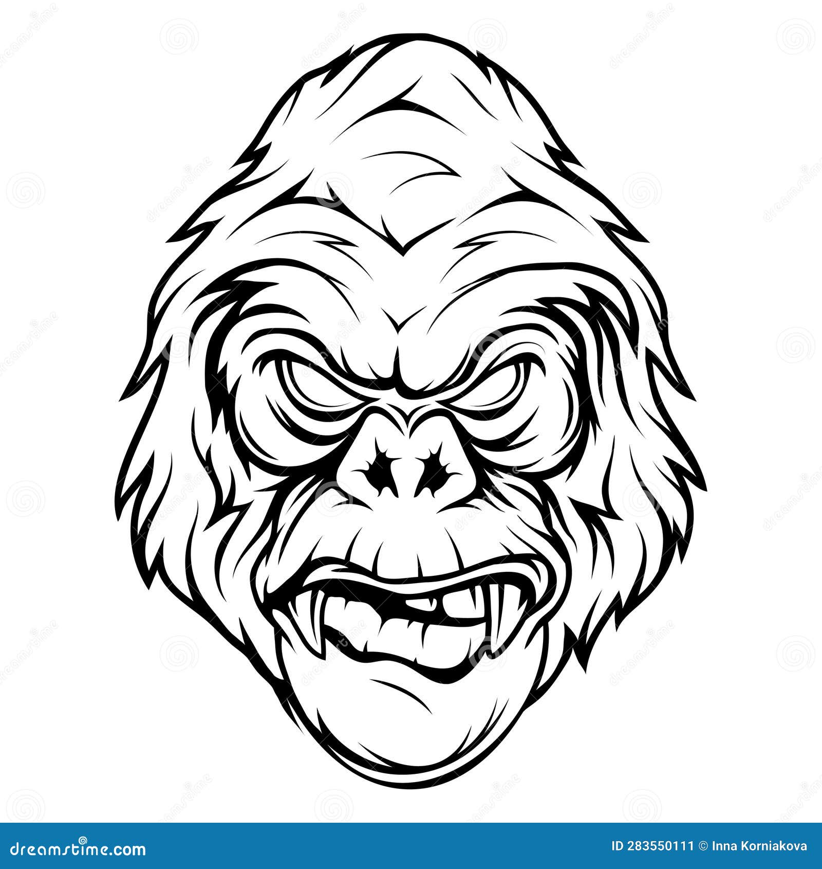 Gorilla. Vector Illustration of Primates Stock Vector - Illustration of ...