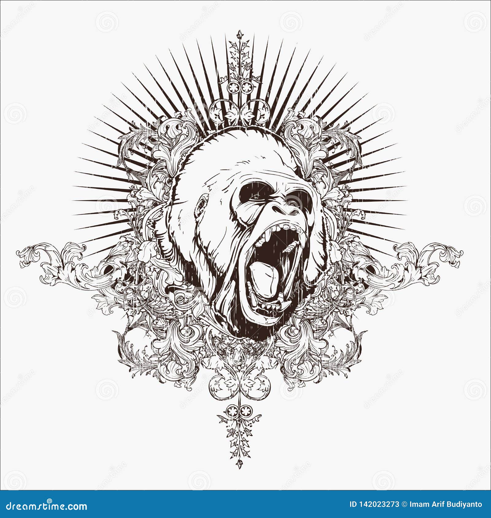 Gorillla Vector for Tattoo Designs, T-shirt Designs, Logo Designs, Icon Designs Stock Vector - Illustration of horror, icon: 142023273