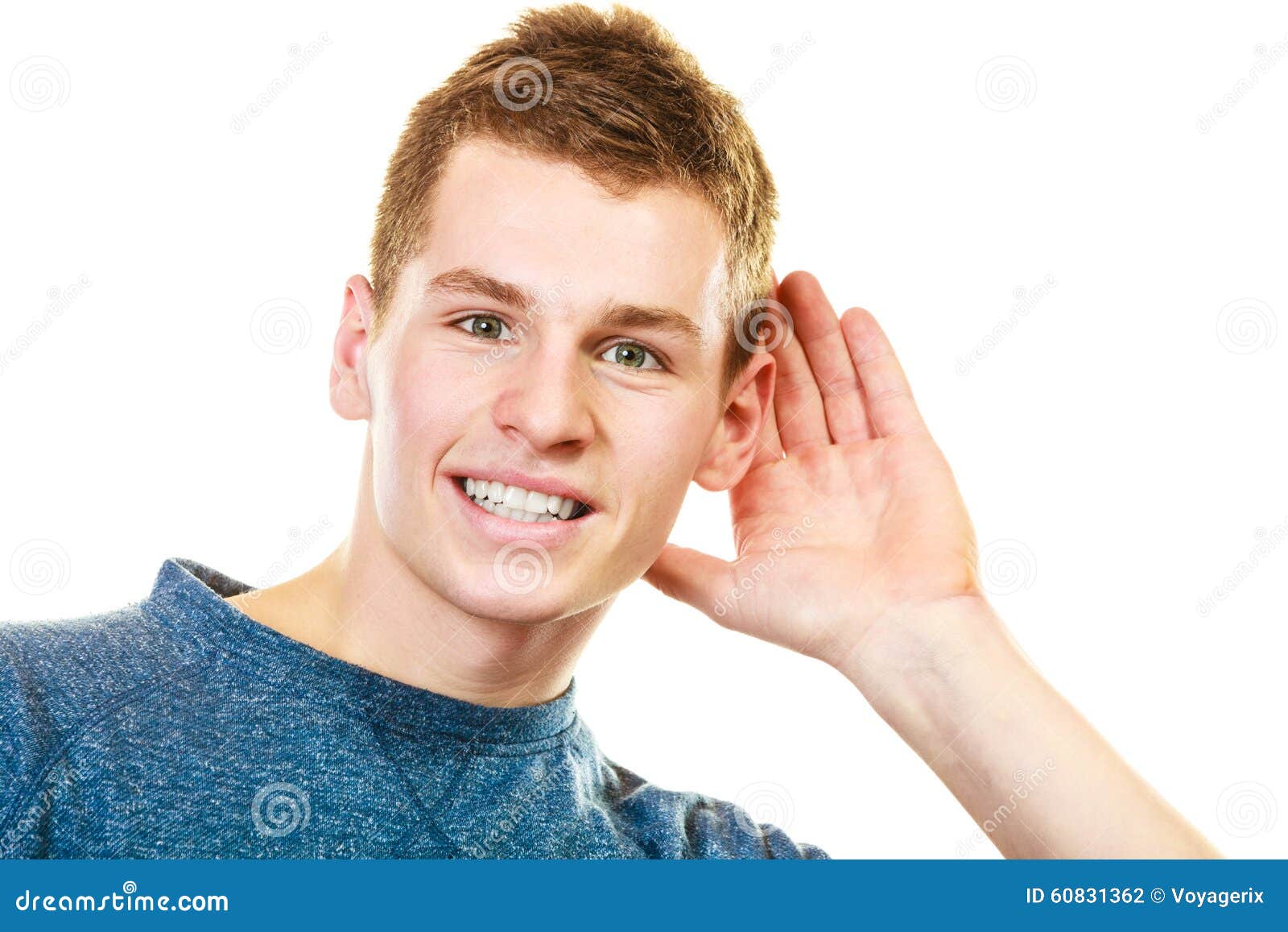 <b>Gossip boy</b> with hand behind ear spying - gossip-boy-hand-behind-ear-spying-young-man-holding-to-listening-isolated-white-background-60831362