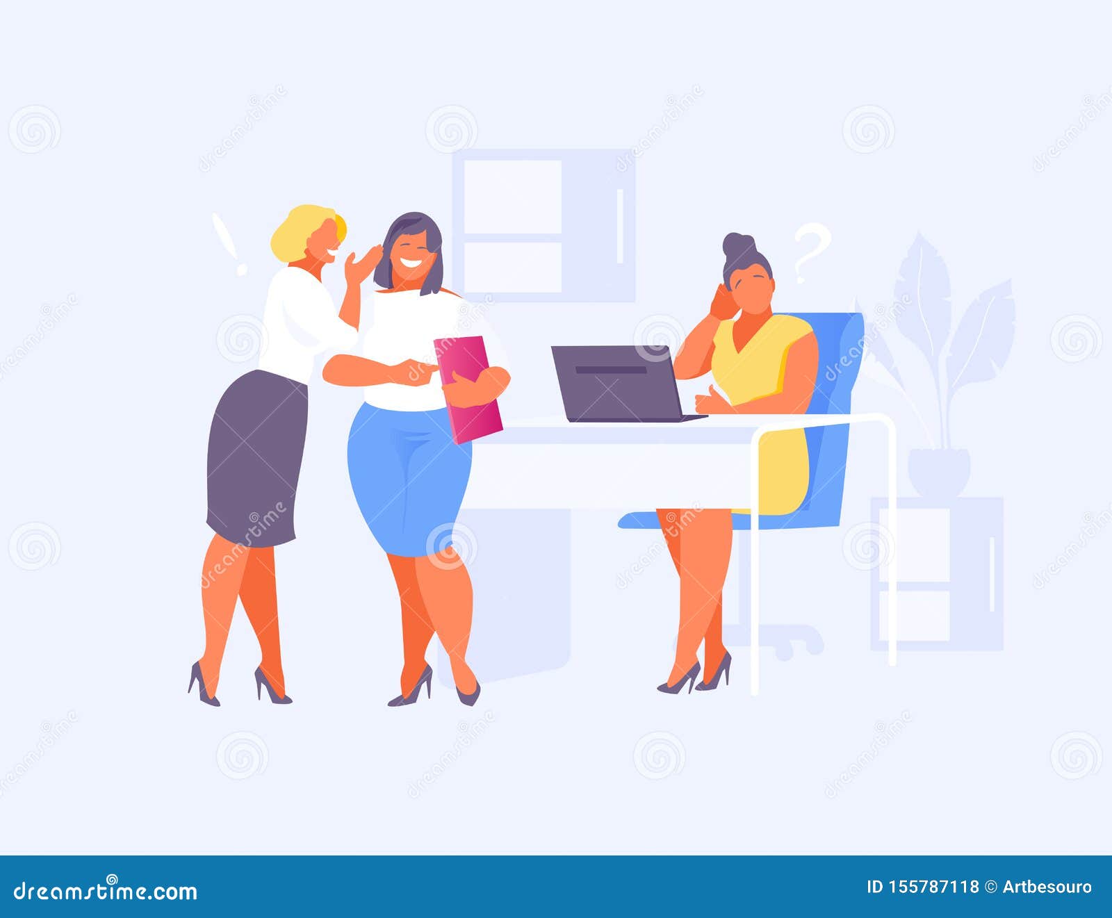 Gossip and Mobbing in the Office Vector Stock Vector - Illustration of  failure, conflict: 155787118