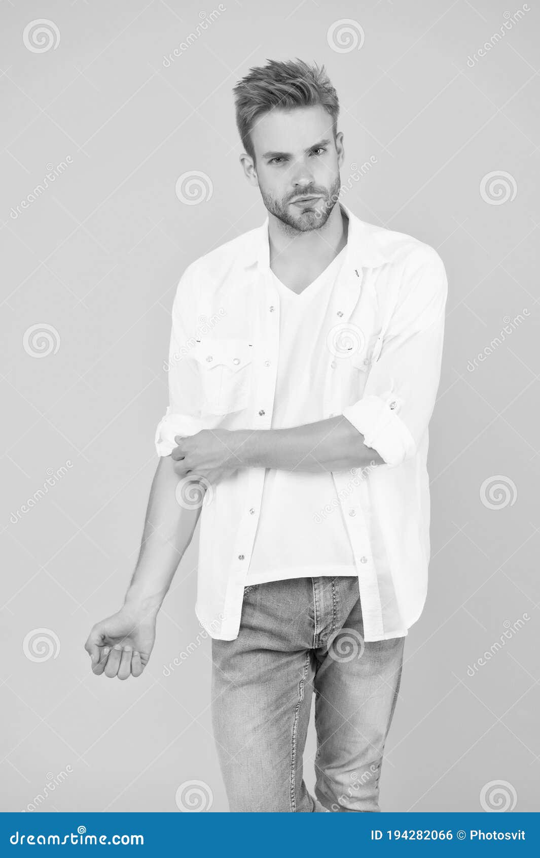 He Got Great Style. Portrait of Millennial Man in Casual Clothes Stock ...