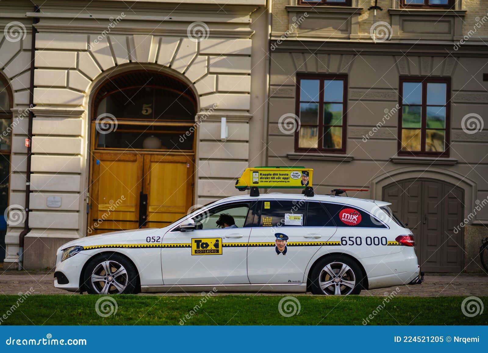 city taxi of gothenburg waiting a passenger near town center editorial image image of street auto 224521205