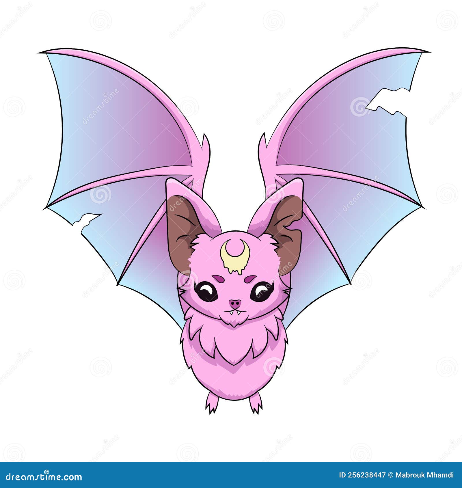 Cute Creepy Kawaii Pastel Goth Bat Stock Vector Illustration of
