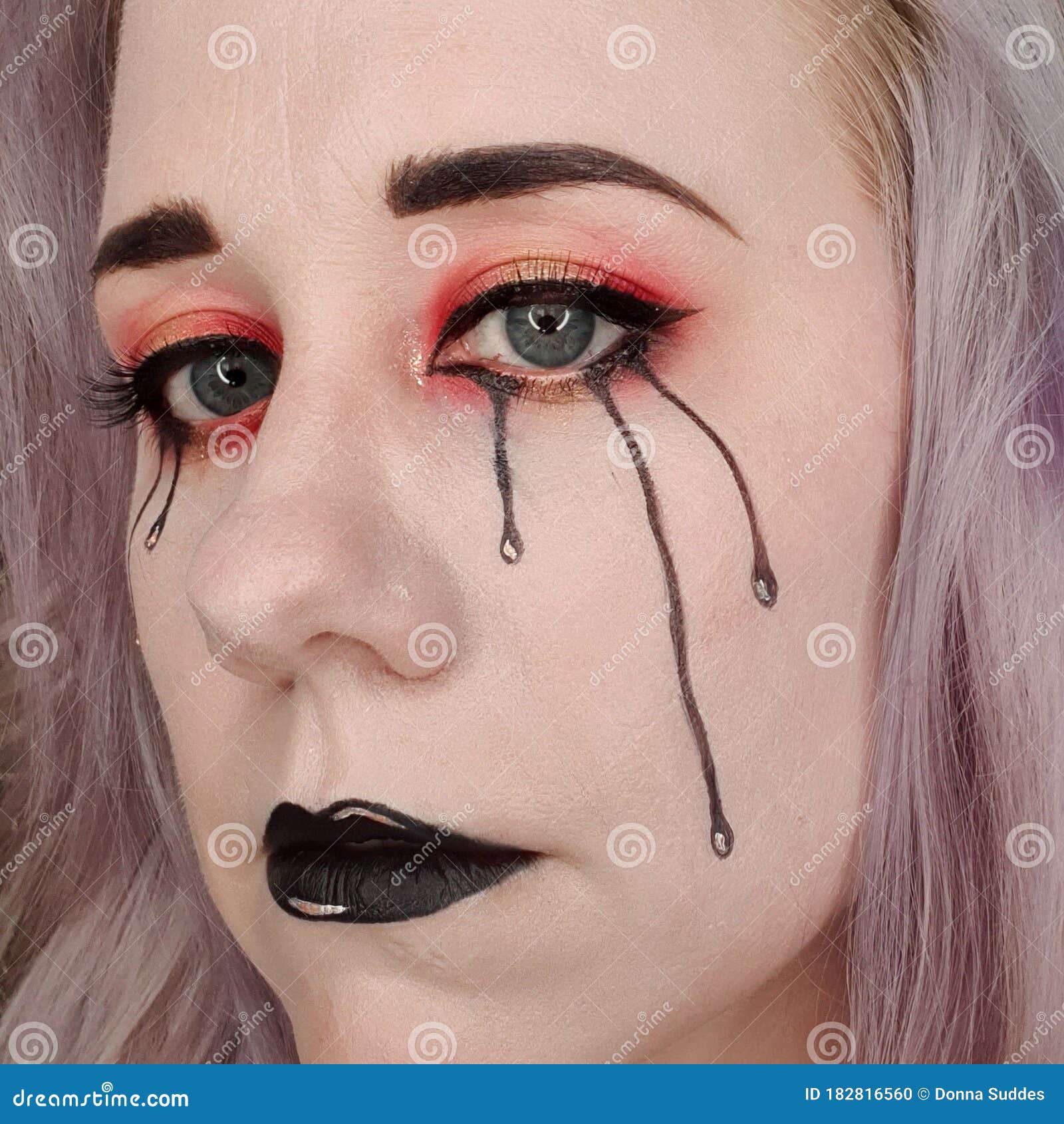 Gothic Black Makeup Look Stock Photo Image of mouth, color: 182816560