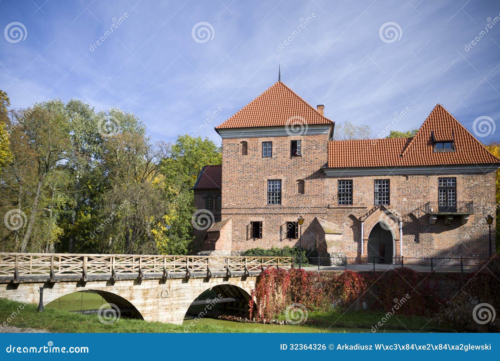 gothic castle in oporow, poland