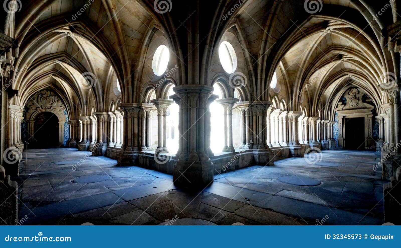 gothic cloister courtyard
