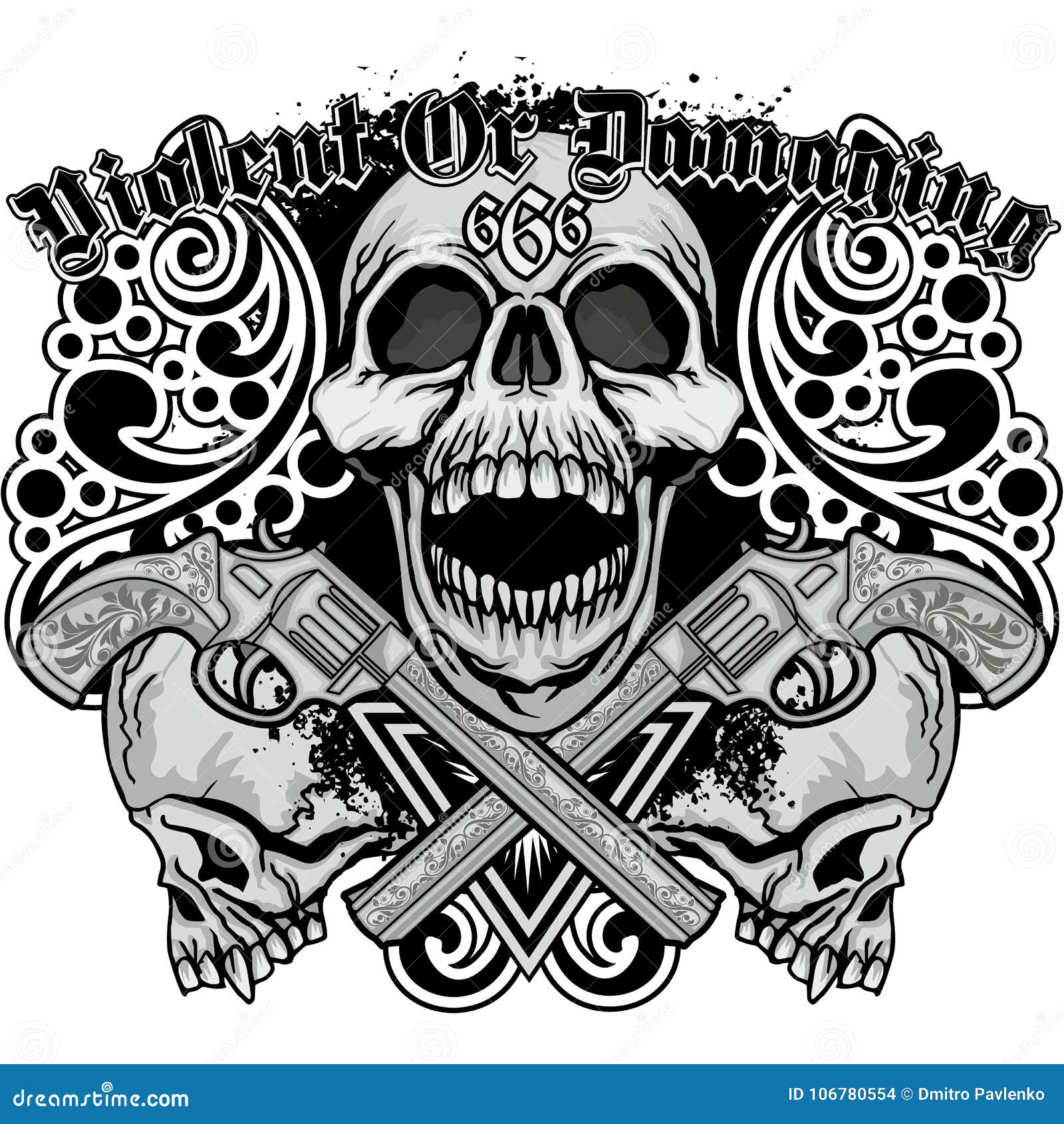 Grunge skull coat of arms stock vector. Illustration of dark - 106780554