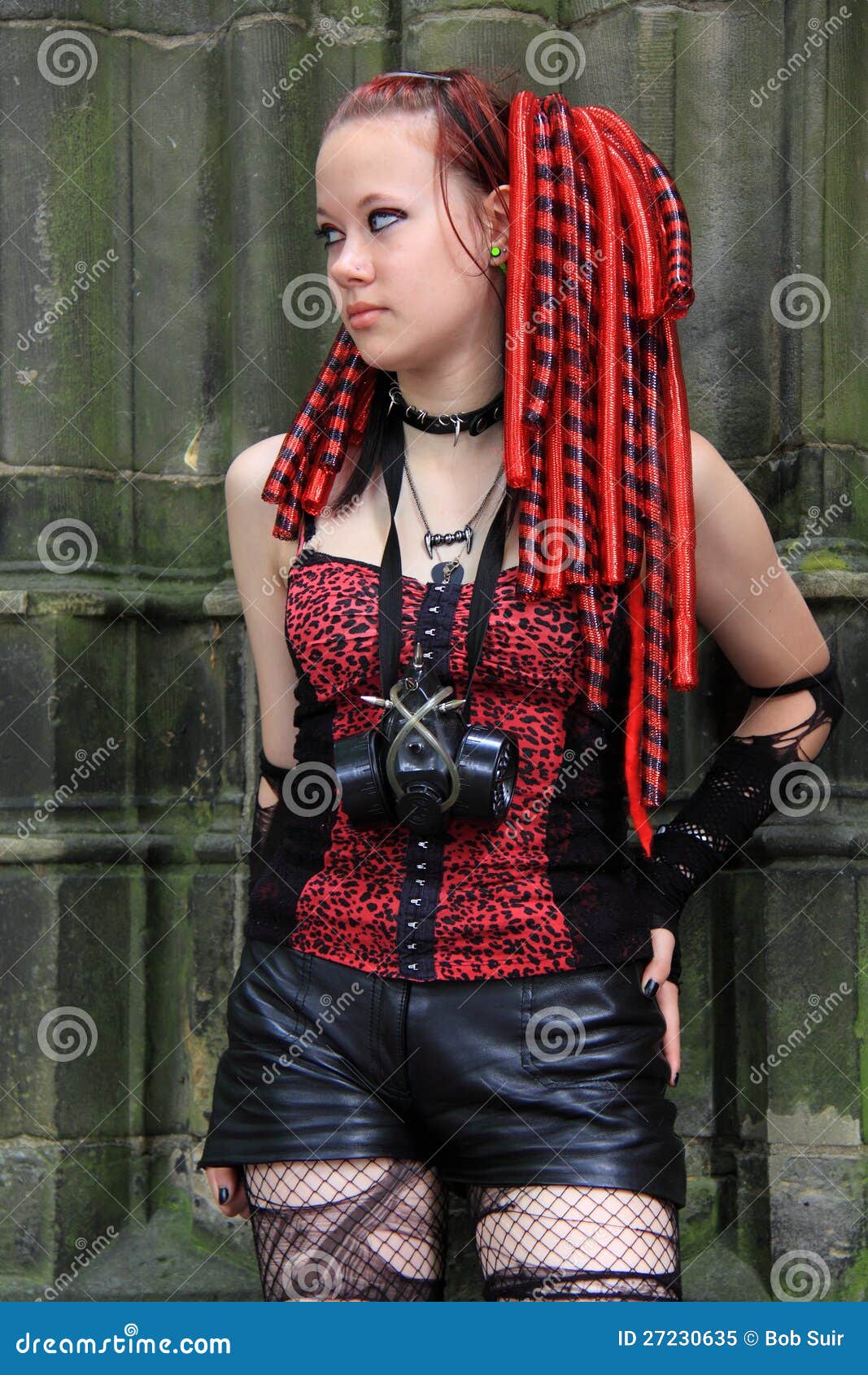 Gothic Cyber Girl Hair Extensions Editorial Image - Image 