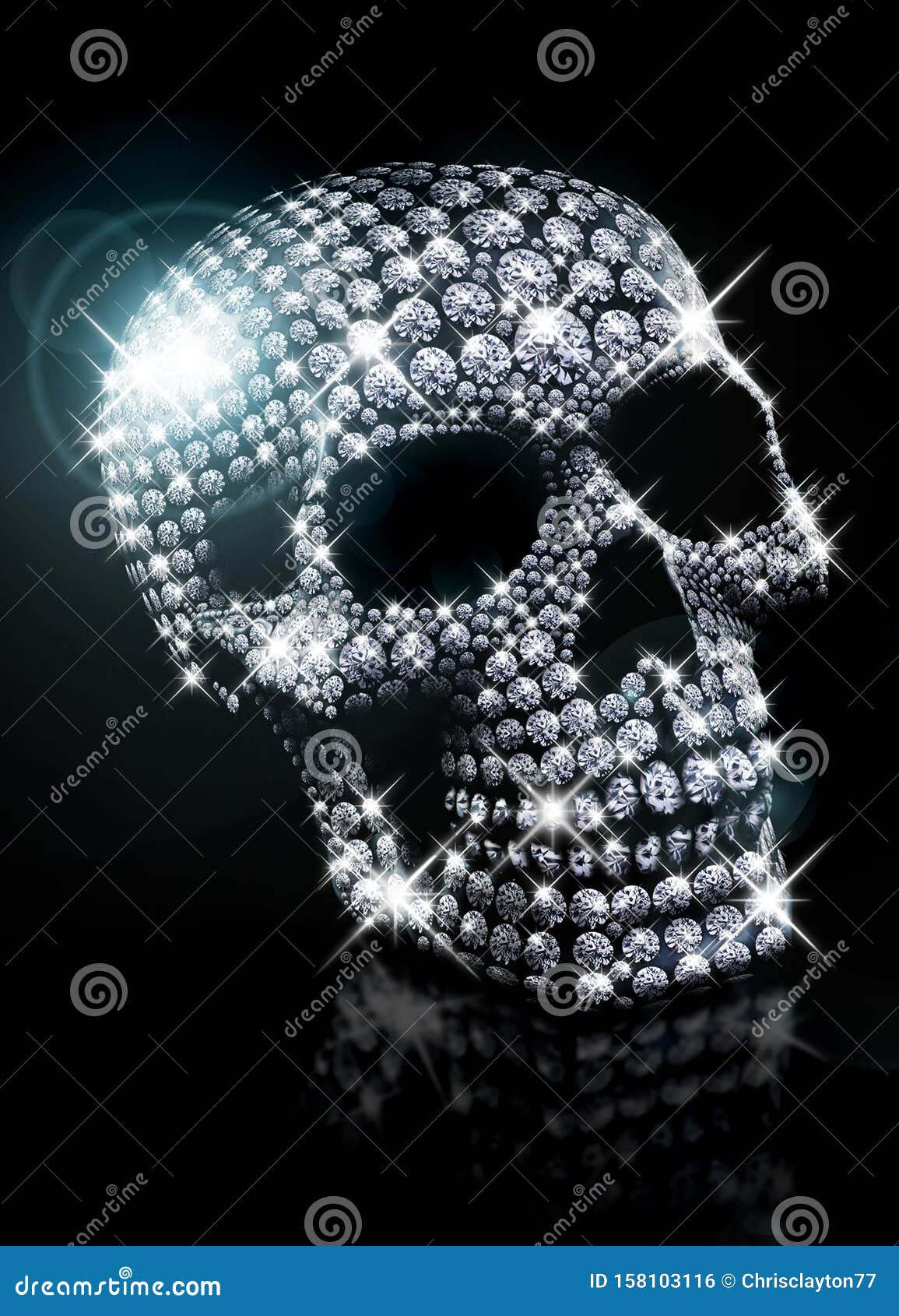 Gothic Diamond Skull stock illustration. Illustration of skull 158103116