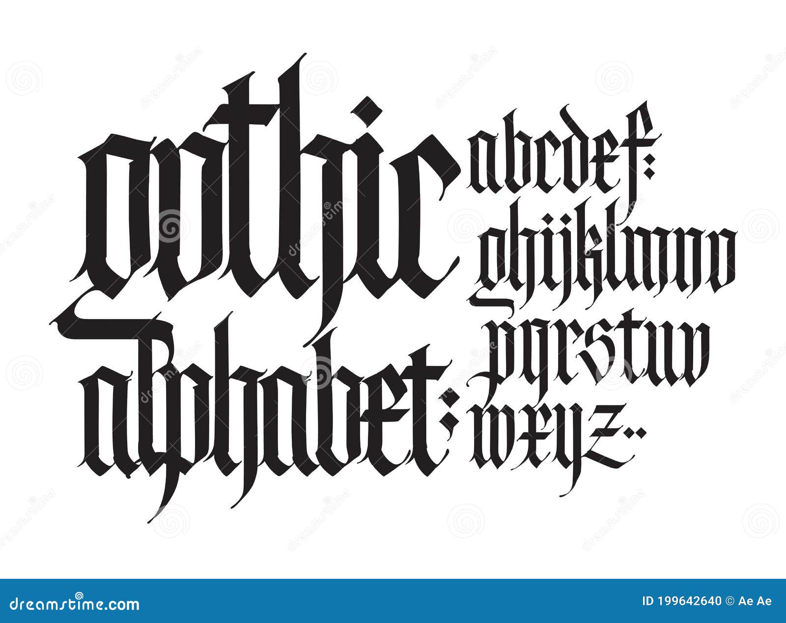 blackletter gothic vector font lowercase letters  Tattoo lettering fonts Tattoo  fonts alphabet Gothic lettering