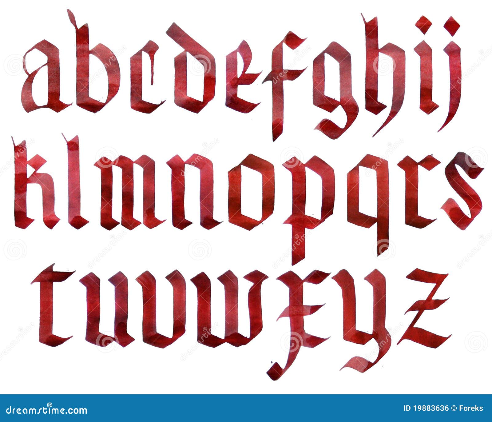 gothic calligraphy letters a z