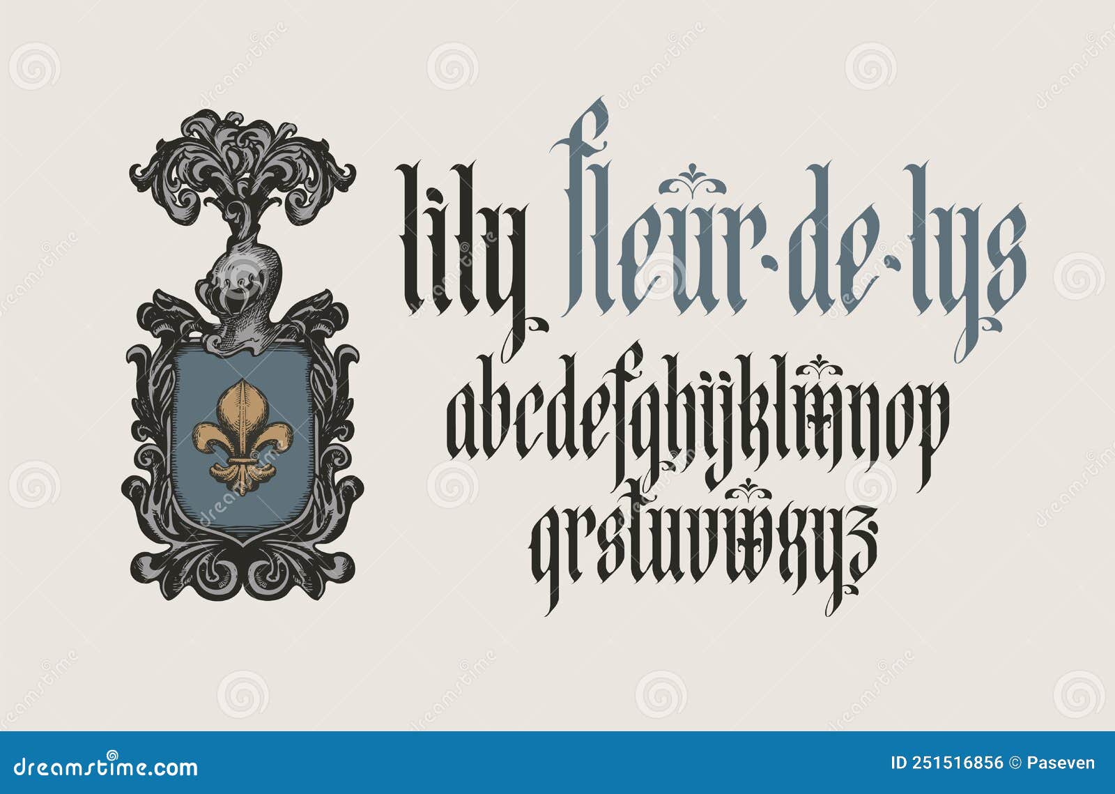 https://thumbs.dreamstime.com/z/gothic-font-inscription-fleur-de-lys-coat-arms-lily-knight-s-helm-full-set-letters-english-alphabet-vintage-251516856.jpg
