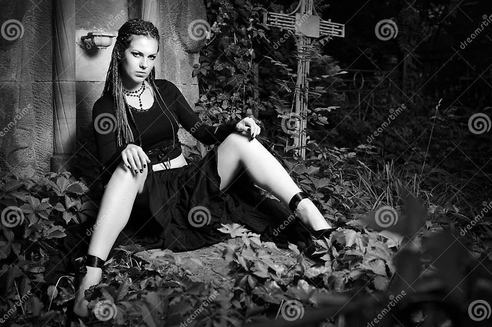Gothic girl stock photo. Image of stone, female, long - 10431390