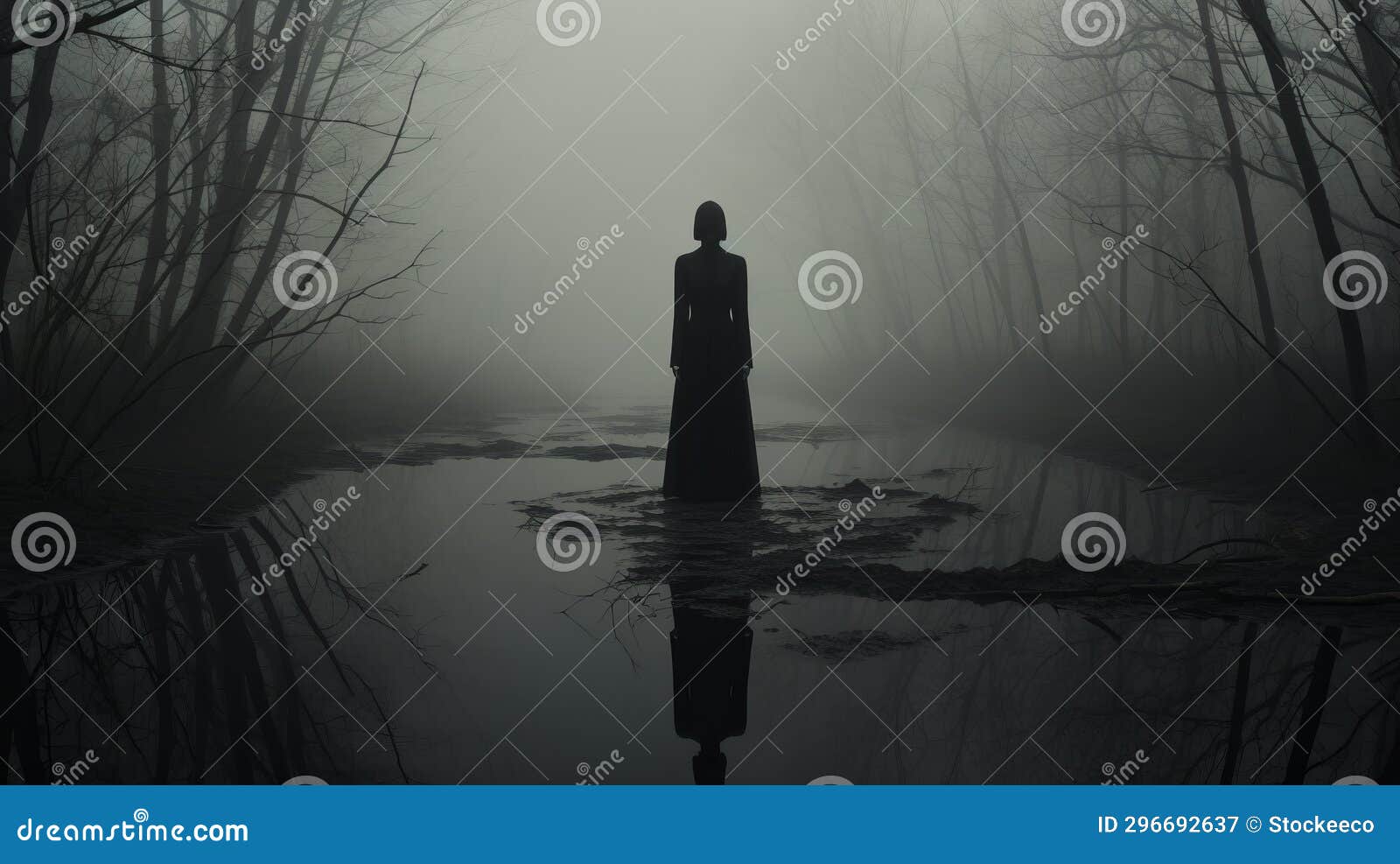 Gothic-inspired Photograph Person Emerging from Black Fog Stock ...
