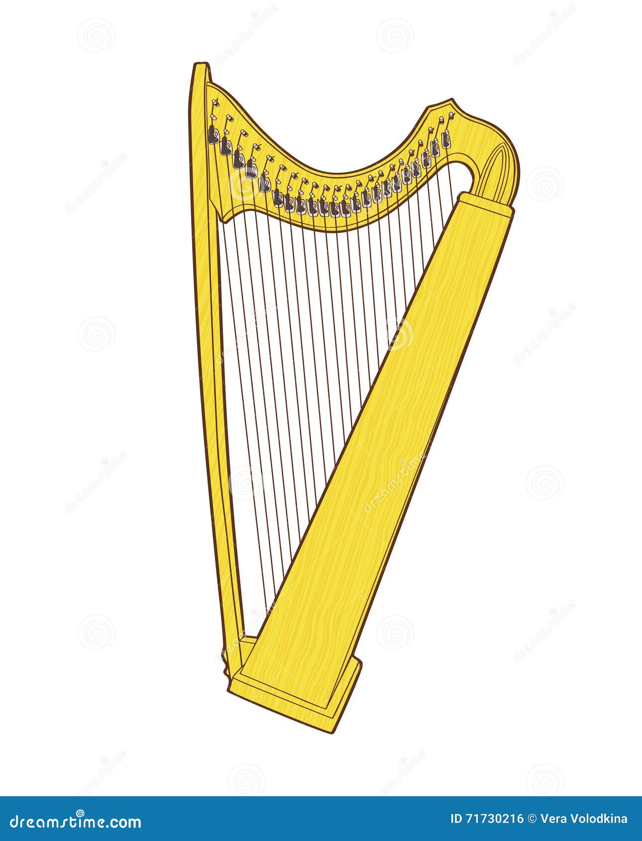 Gothic lever celtic harp stock vector. Illustration of lever 71730216