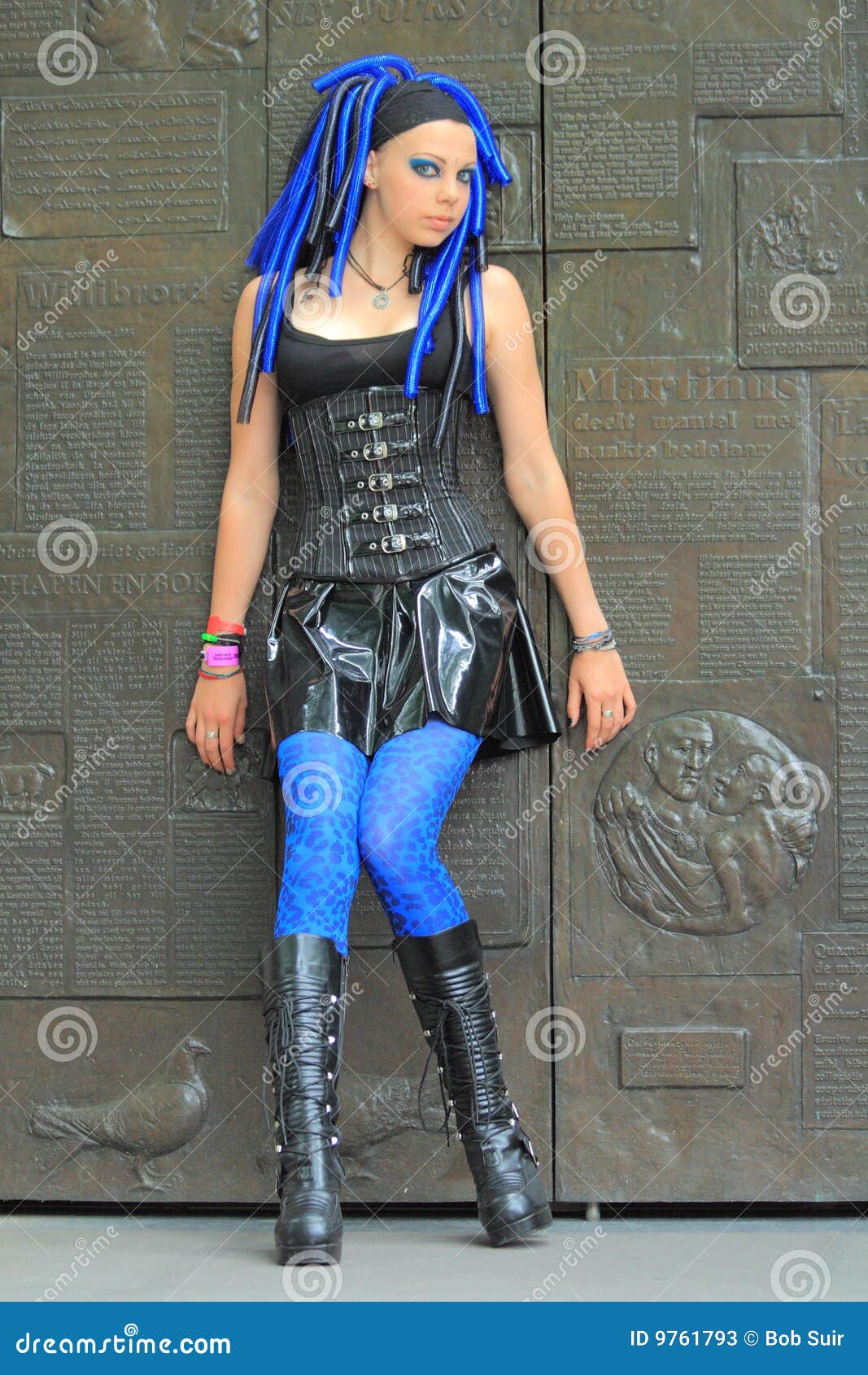 Gothic Outfit Vinyl Mini Skirt Stock Photos - Image: 9761793