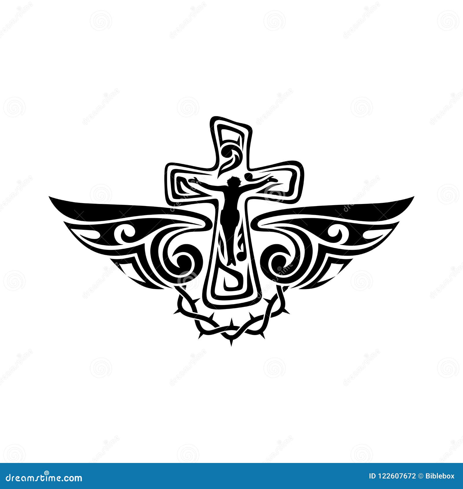 Christian Tattoo design with a Holy Cross Use as poster card flyer  Tattoo or T Shirt Stock Vector Image  Art  Alamy