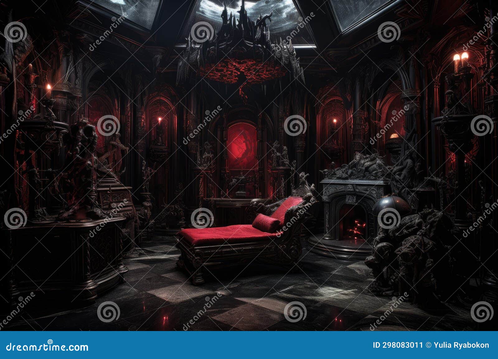 Gothic Vampire Room. Generate Ai Stock Image - Image of candle, female ...