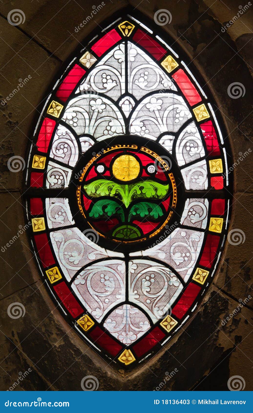 Gothic Window from Stained Glass Stock Image Image of glass, detail
