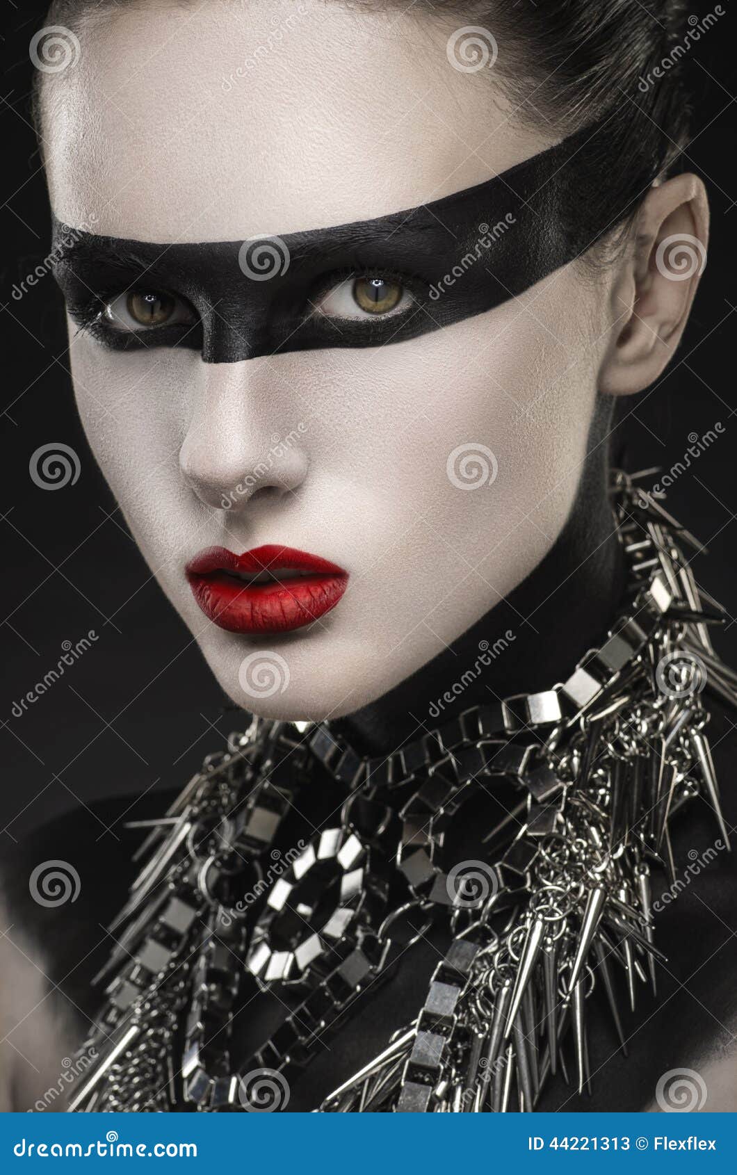 Gothic Woman with Creative Black Makeup Stock Image - Image of outfit,  hair: 44221313