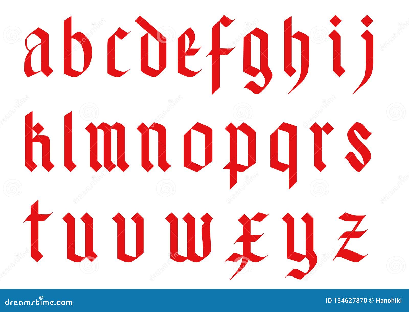 Gotisch Doopvontalfabet - Oude Handschrift Abc Vectorbrieven Vector