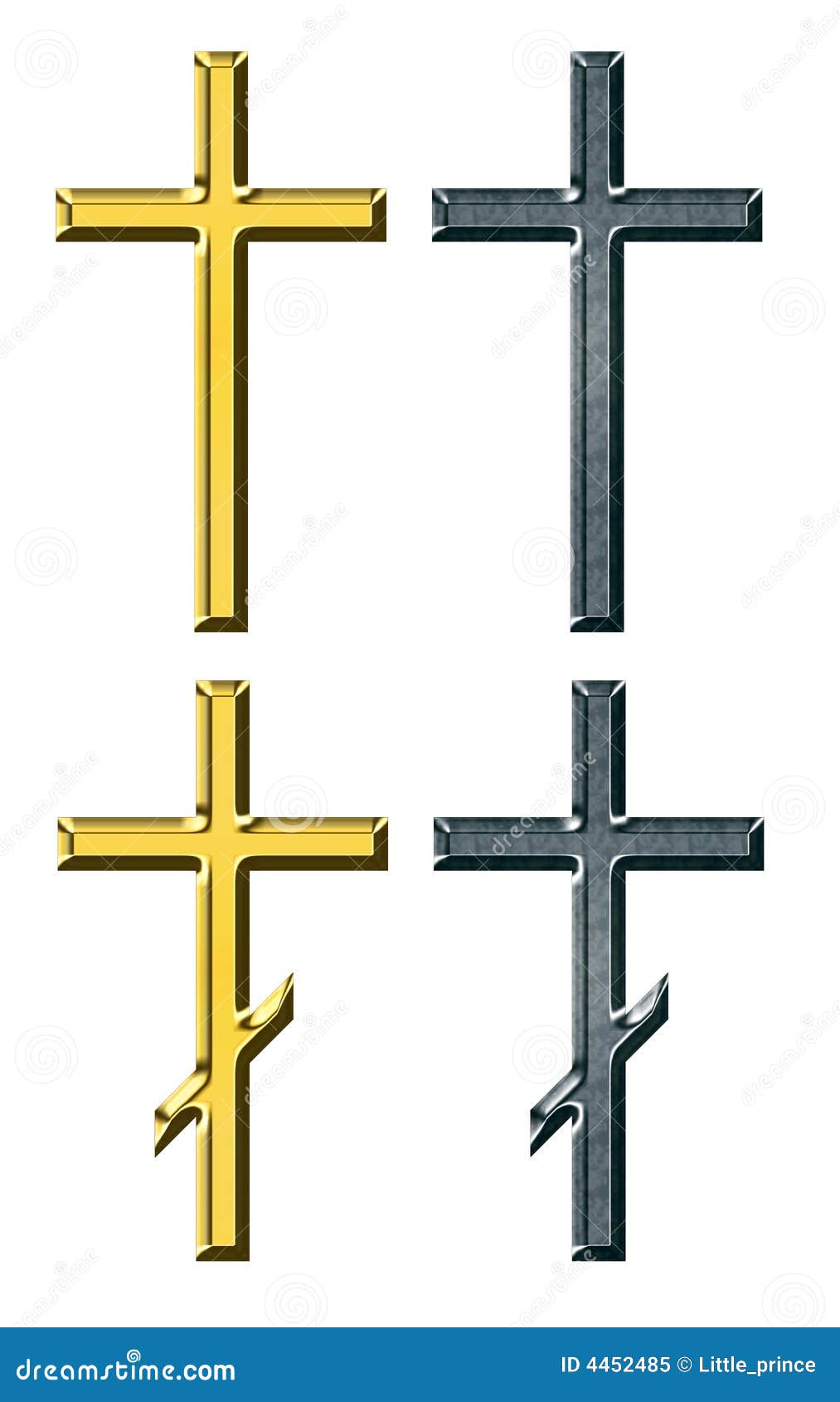 Gouden en zilveren kruis stock Illustration kerk - 4452485