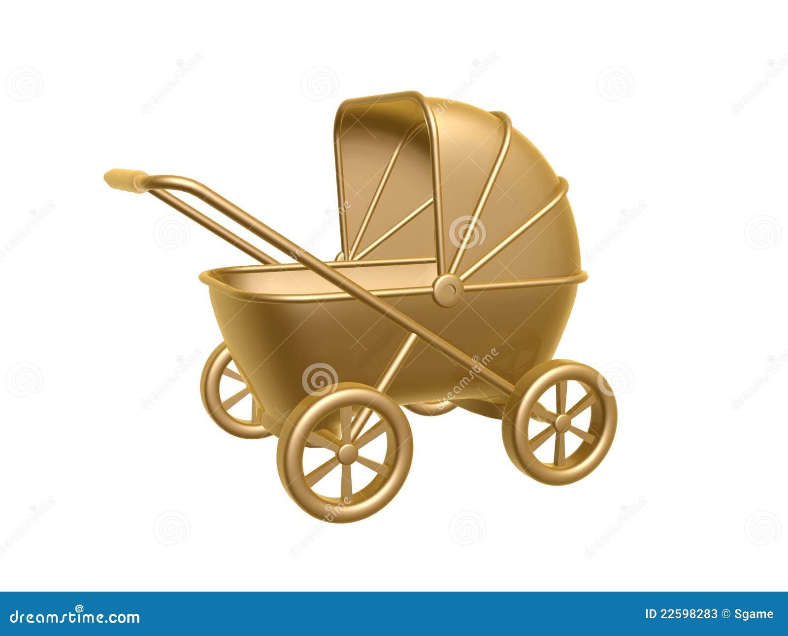 Zichzelf Machtigen Huichelaar Gouden kinderwagen stock illustratie. Illustration of vervoer - 22598283