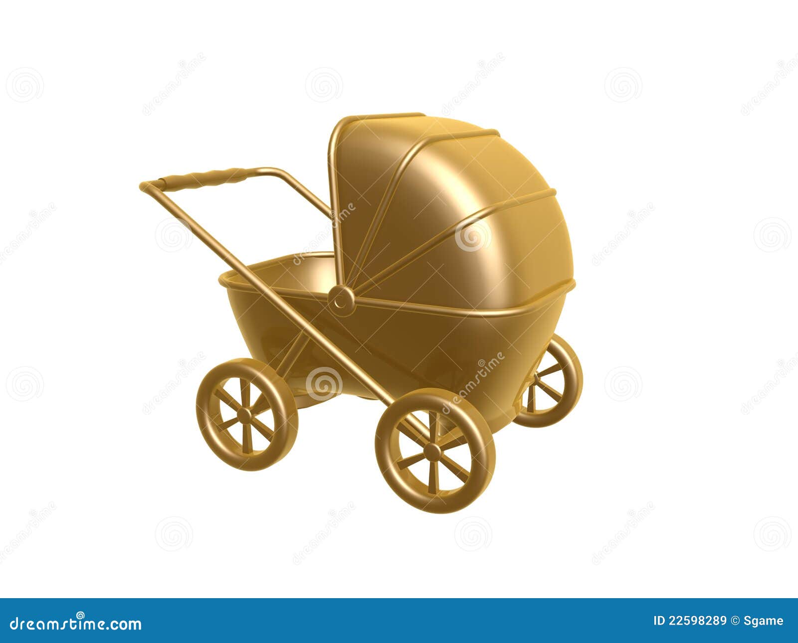 entiteit Zij zijn Achteruit Gouden kinderwagen stock illustratie. Illustration of buggy - 22598289