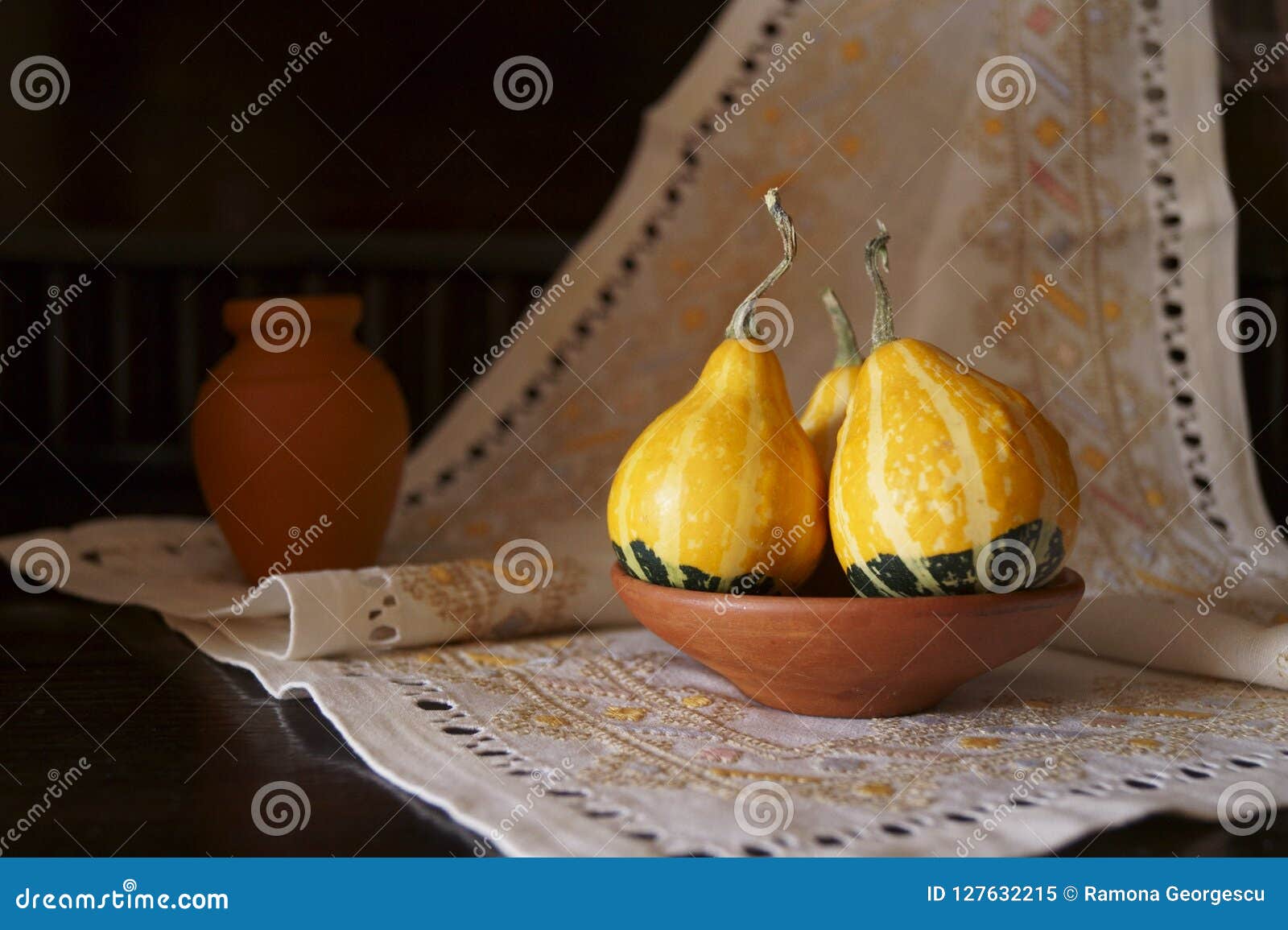Gourd Pumpkins on Rustic Background Stock Image Image of pumpkin