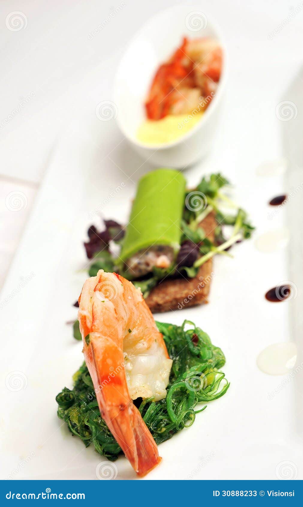 Gourmet Appetizer, Shrimp/prawn Stock Image - Image of flavor, lunch: 30888233
