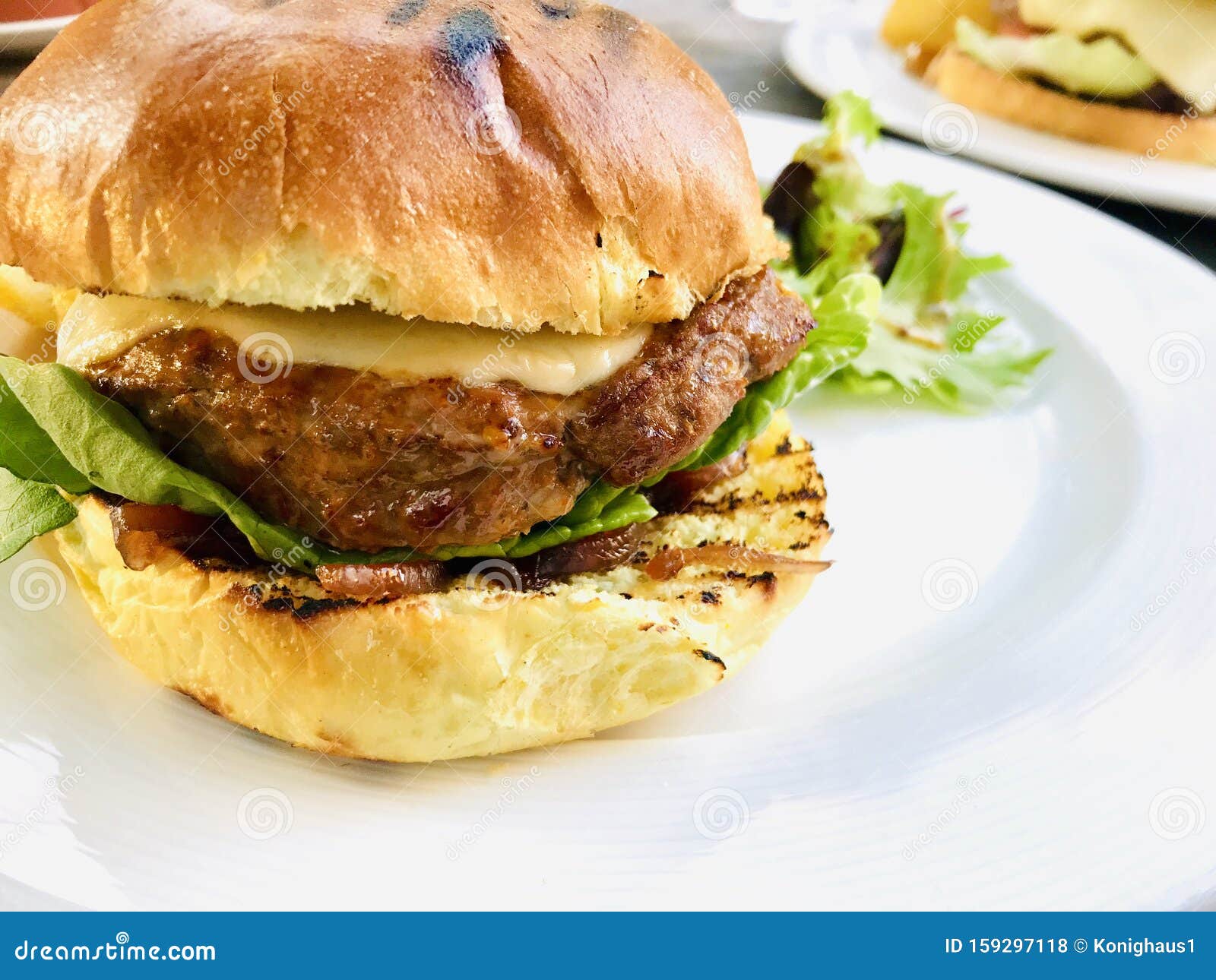 Gourmet beef burger stock photo. Image of bread, large 159297118