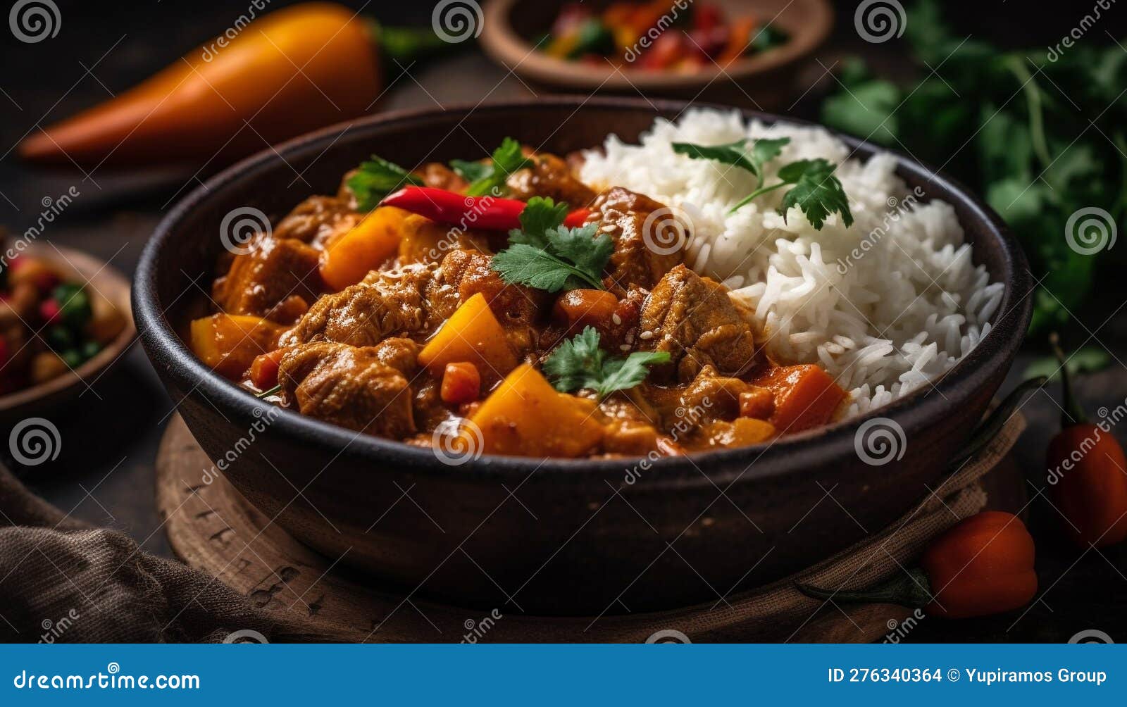 Gourmet Beef Stew with Fresh Vegetables and Herbs Generated by AI Stock