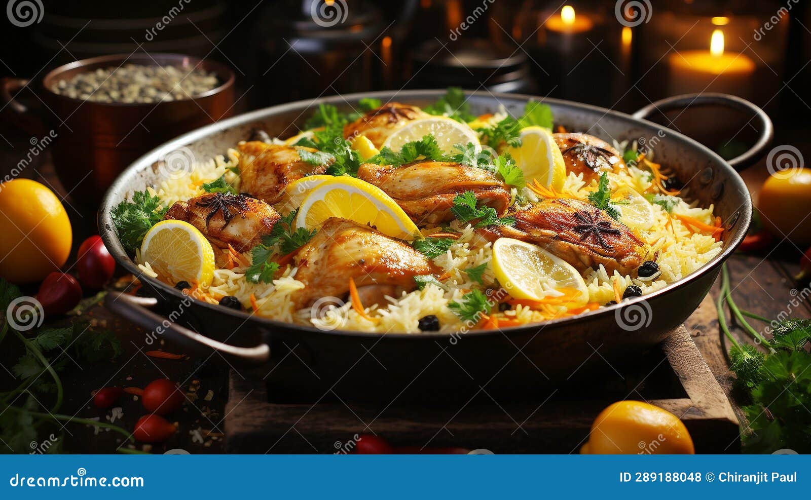 Gourmet Biryani with Saffron Rice and Chicken Stock Photo Image of