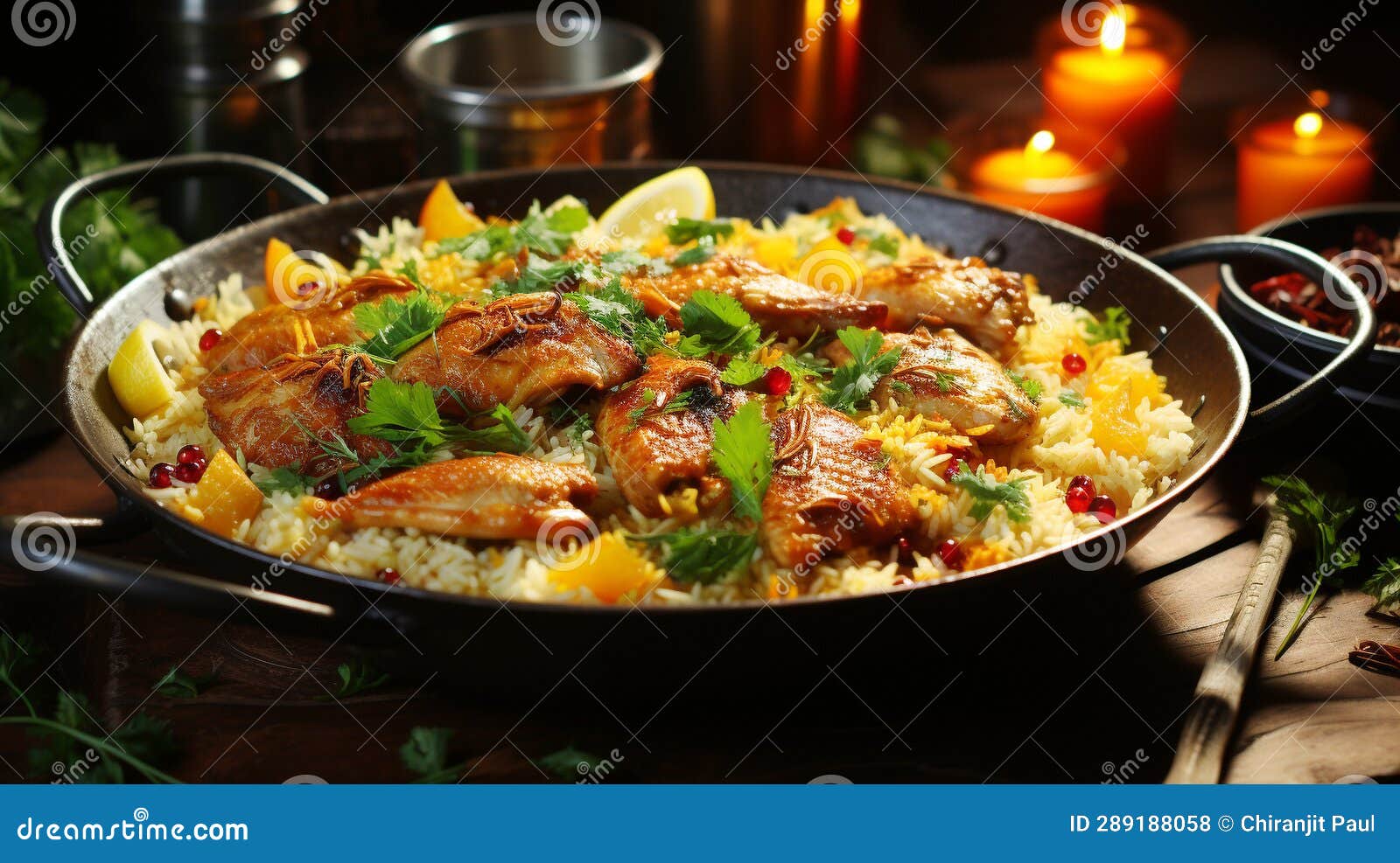 Gourmet Biryani with Saffron Rice and Chicken Stock Photo Image of