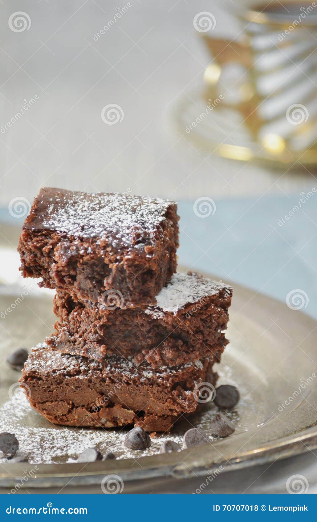 Gourmet brownies stock photo. Image of food, dark, brownie 70707018