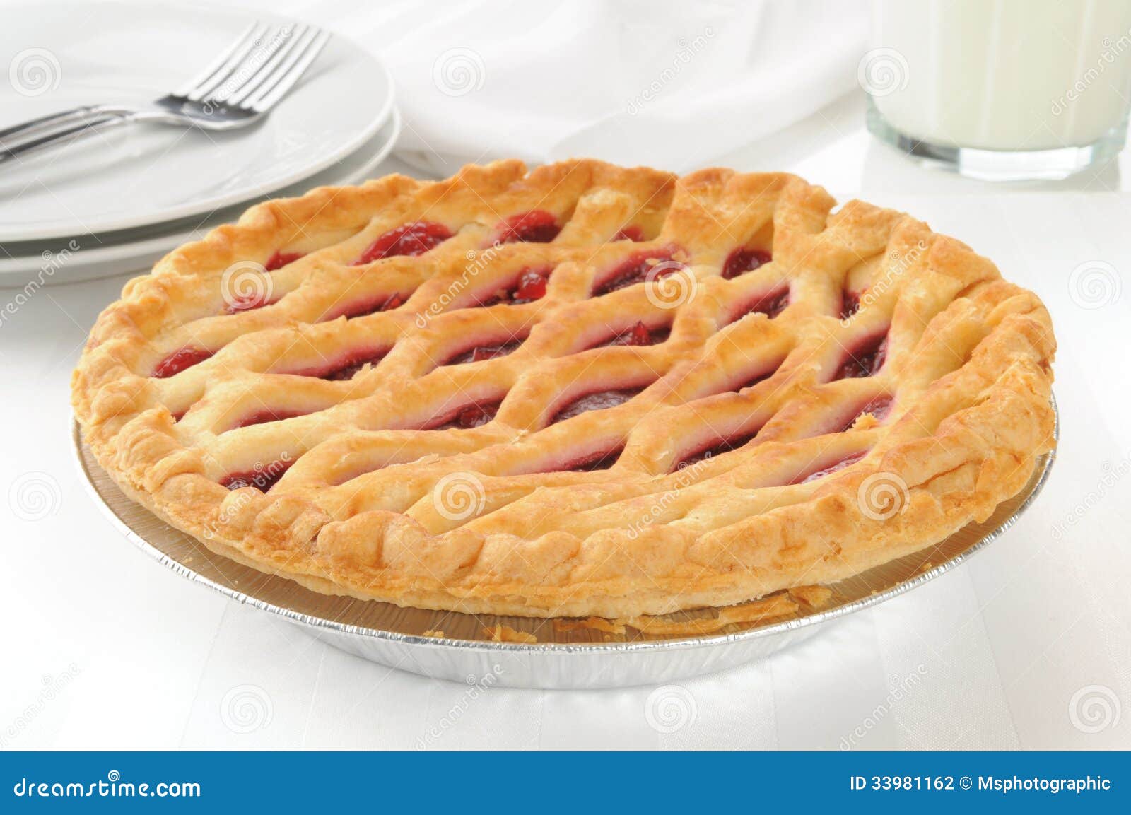 Gourmet cherry pie stock photo. Image of plates, high 33981162
