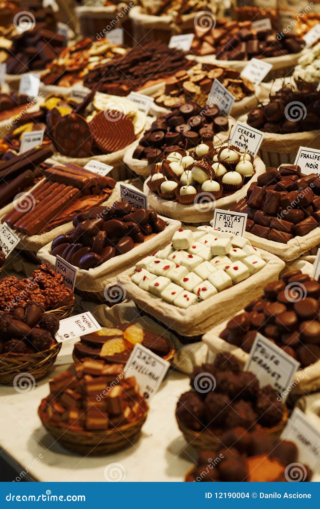 Gourmet chocolates stock photo. Image of foodstuff, focus 12190004