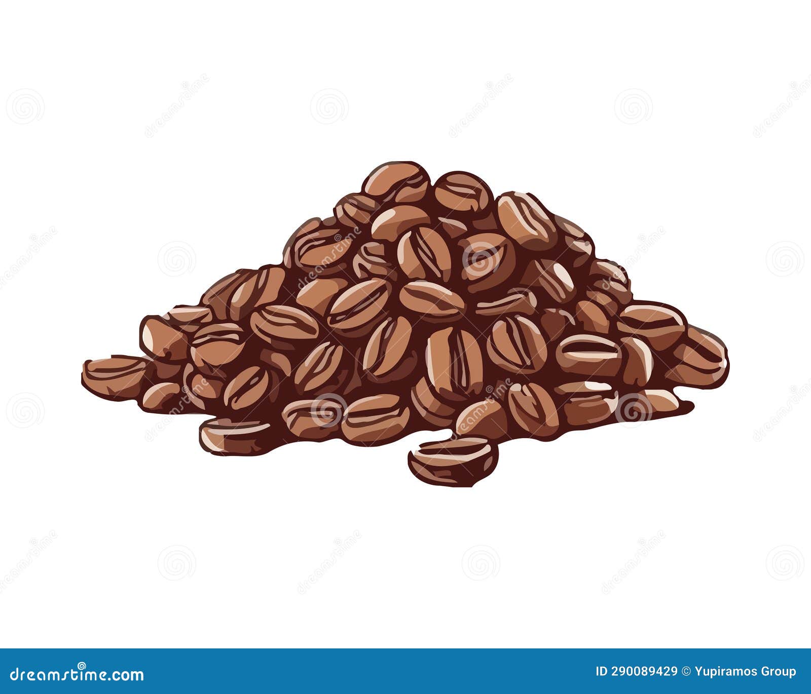 Gourmet Coffee Bean Illustration on White Backdrop Stock Vector