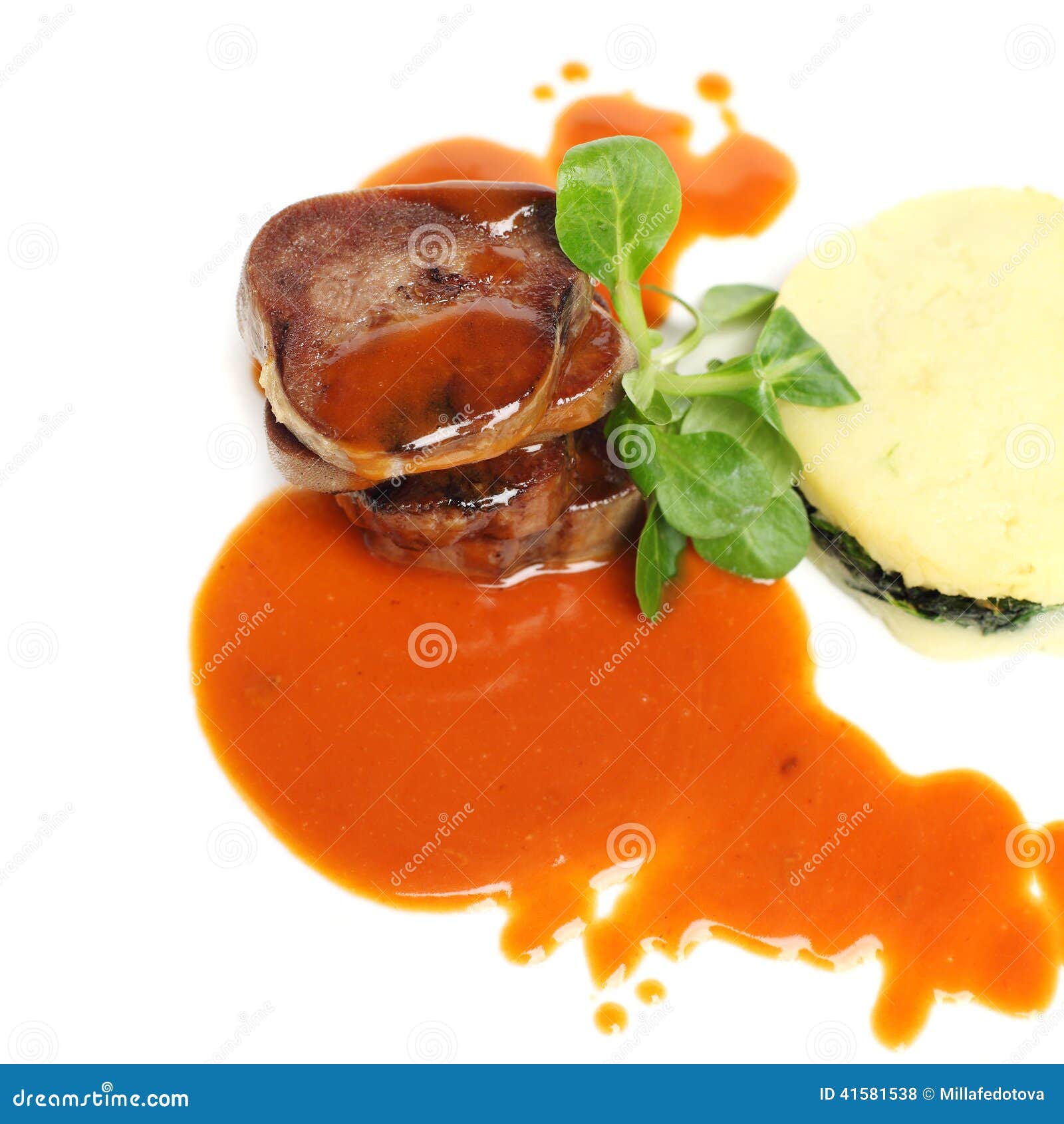Gourmet Food, Beef with Garnish Stock Photo Image of beef, herbs