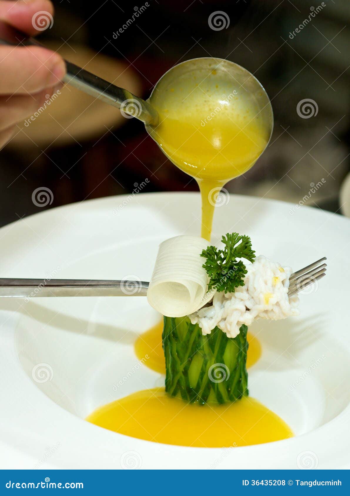 Gourmet food preparation stock photo. Image of sauce 36435208