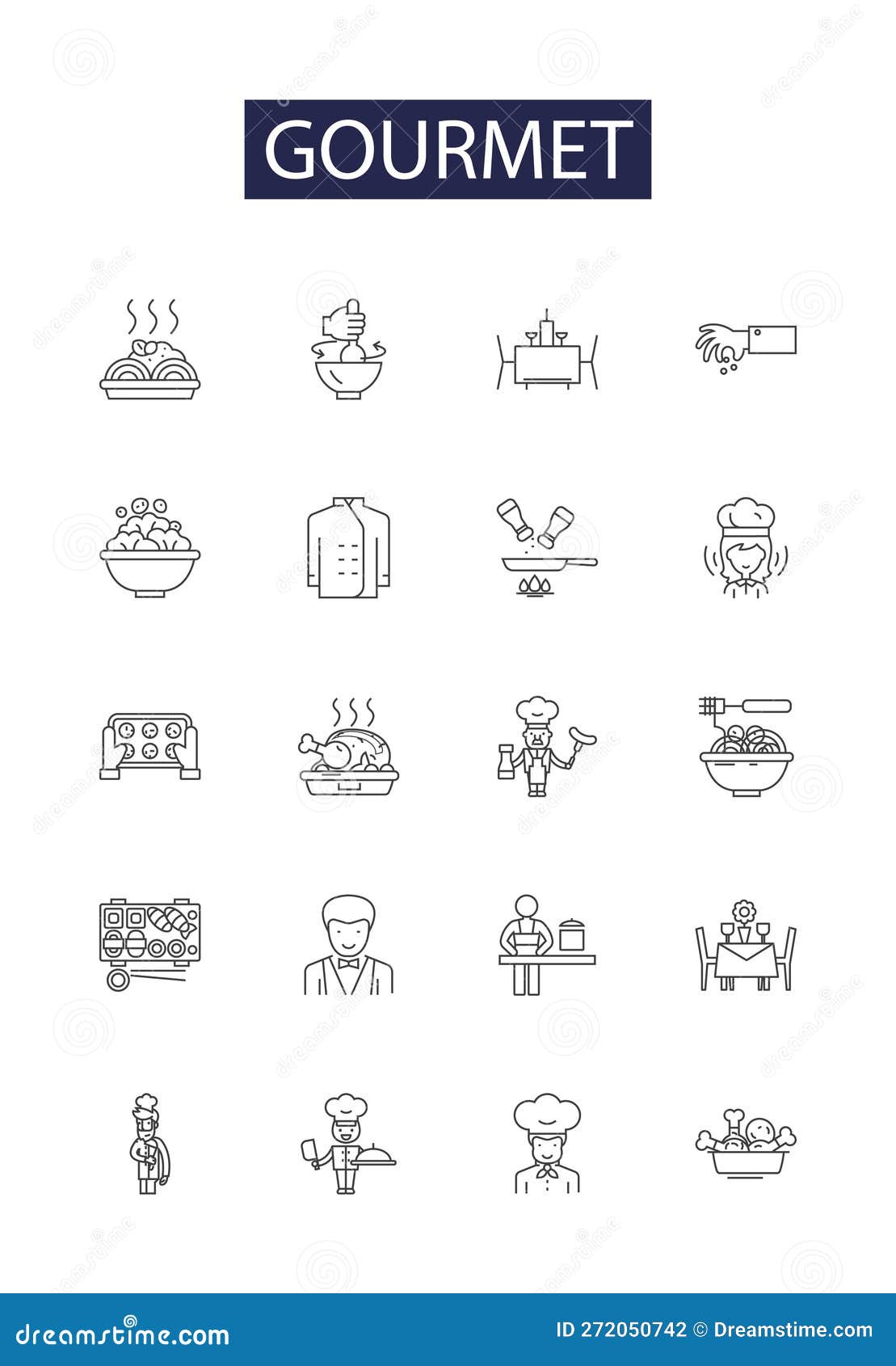 gourmet line  icons and signs. cuisine, epicurean, epicure, palatable, dainty, gourmand, tasty, flavorsome outline