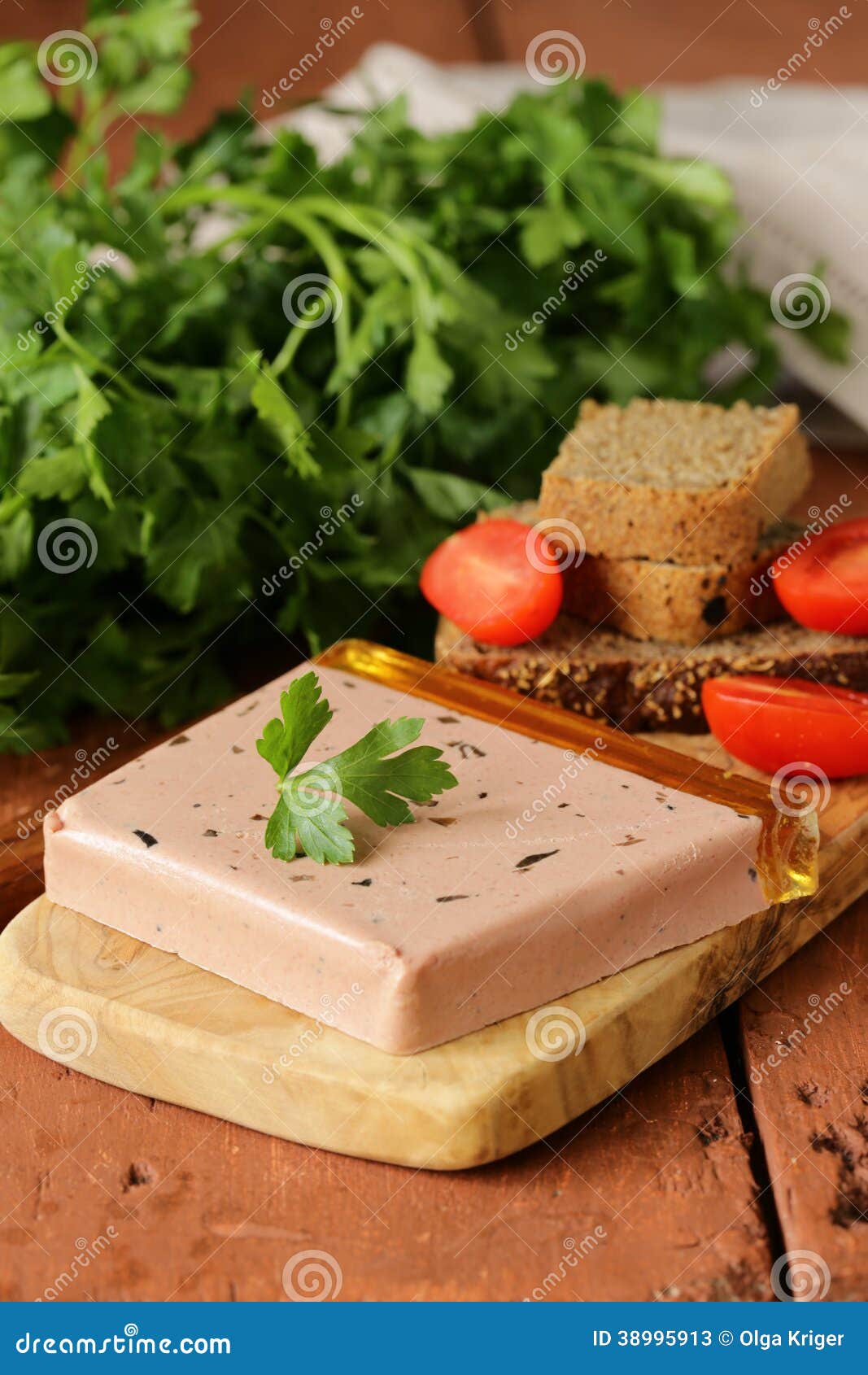 Gourmet Liver Pate with Black Rye Bread Stock Image Image of