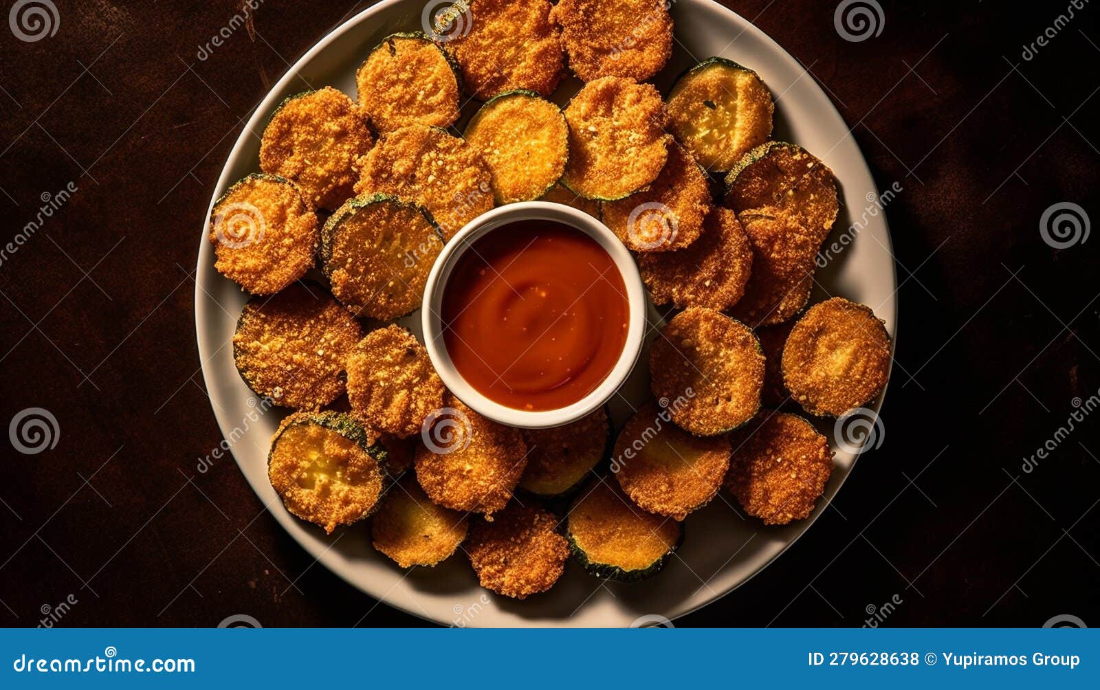 A Gourmet Meal of Grilled Beef Cutlets and Deep Fried Snacks Generated