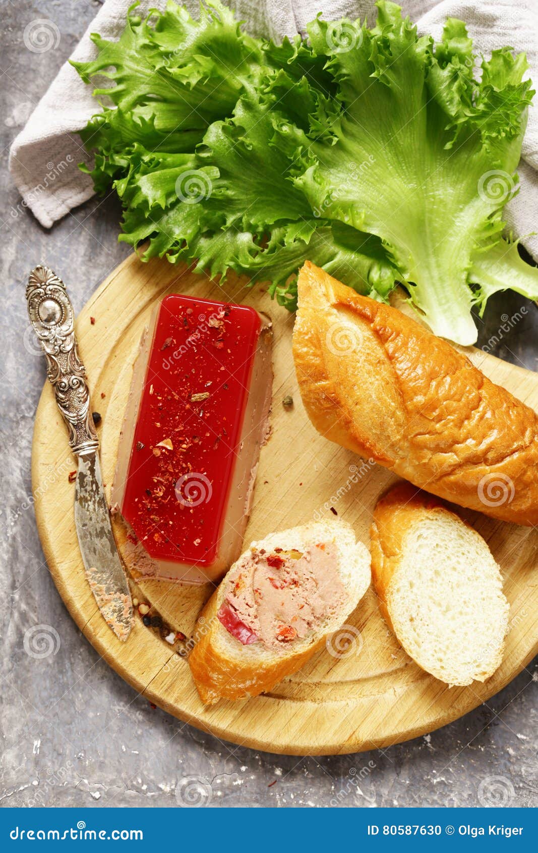 Gourmet Pate De Foie Gras with a Baguette Stock Photo Image of