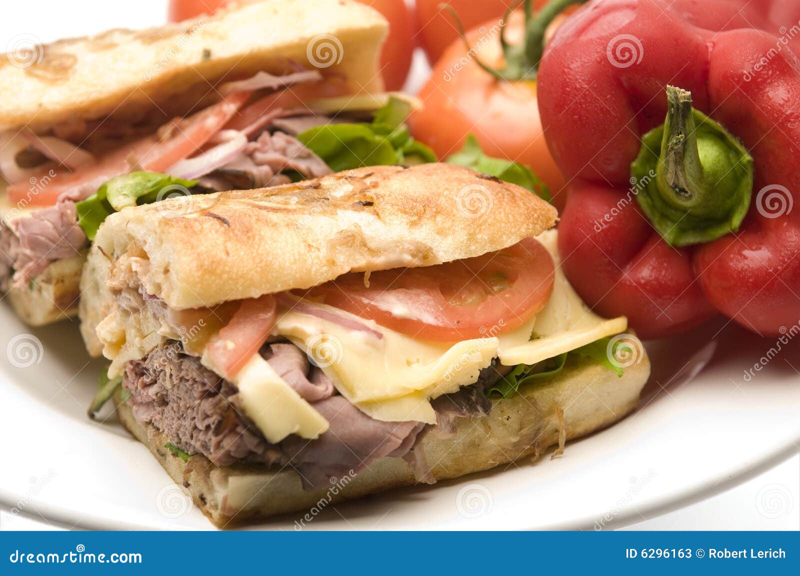 Gourmet Roast Beef Sandwich Stock Image Image of rustic, hero 6296163