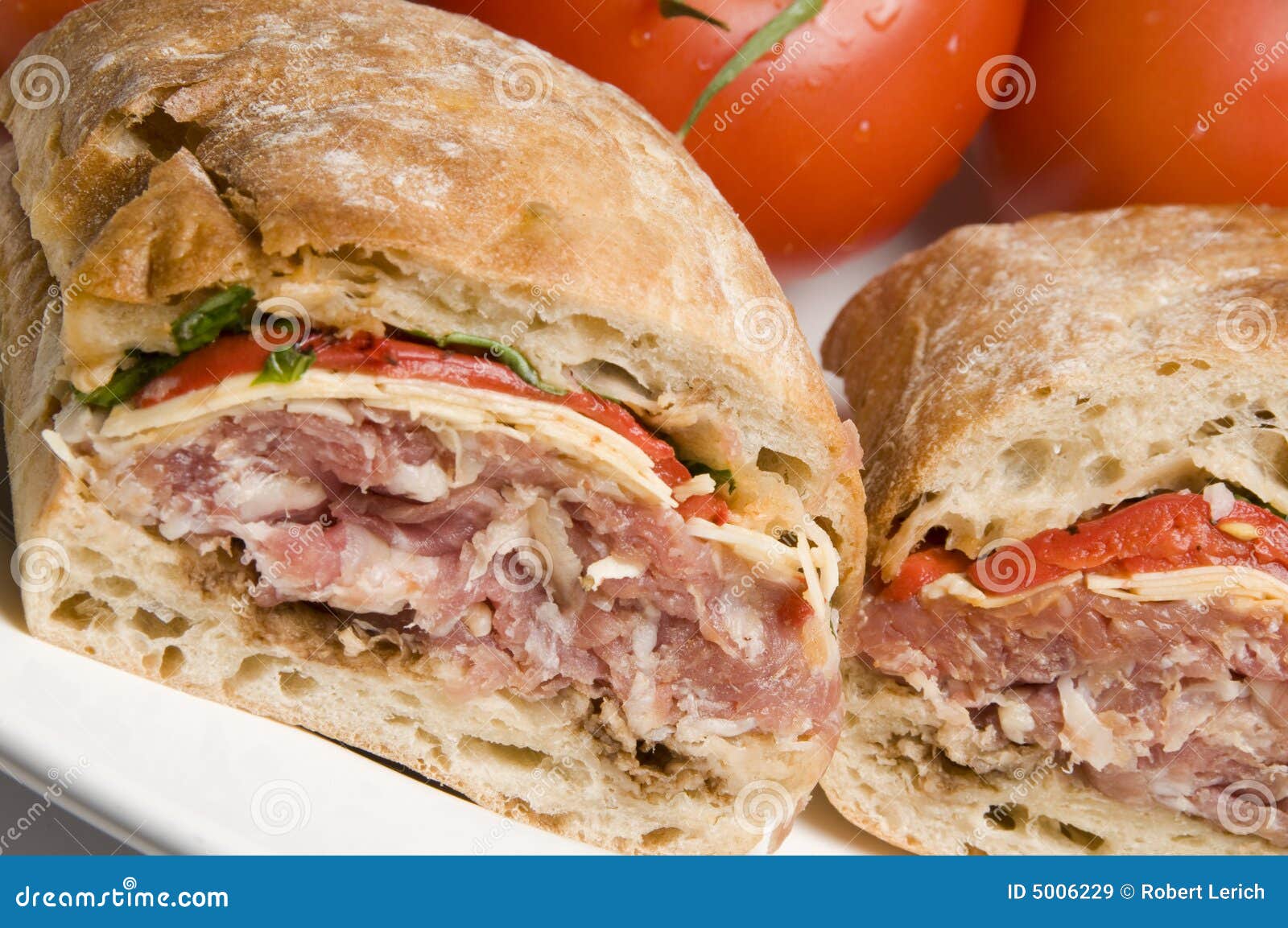 Gourmet Sandwich on Ciabatta Bread Stock Image Image of prosciutto