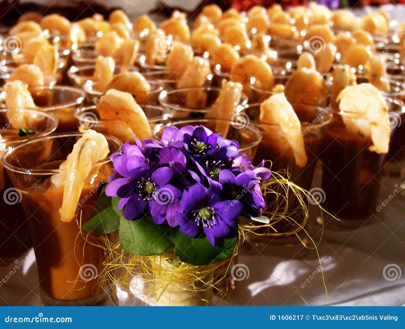 Gourmet Shrimps with Flowers Stock Image Image of cooked, balance
